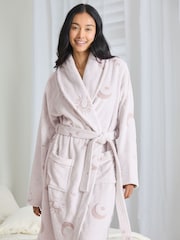Chelsea Peers Natural Fleece Burnout Cosmic Constellations Dressing Gown - Image 2 of 6