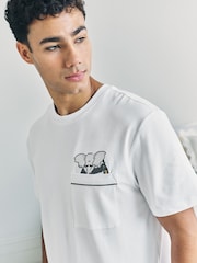 Chelsea Peers Blue After Hours Elephant Print Long Checkerboard Pyjamas Set - Image 5 of 6