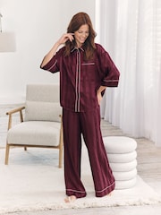 Chelsea Peers Satin Star Stripes Jacquard Long Pyjamas Set - Bild 1 von 7