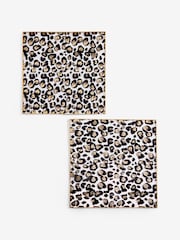 Set of 2 Black Leopard Glass Placemats - Image 1 of 3