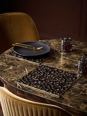 Set of 2 Black Leopard Glass Placemats - Image 2 of 3