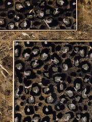 Set of 2 Black Leopard Glass Placemats - Image 3 of 3