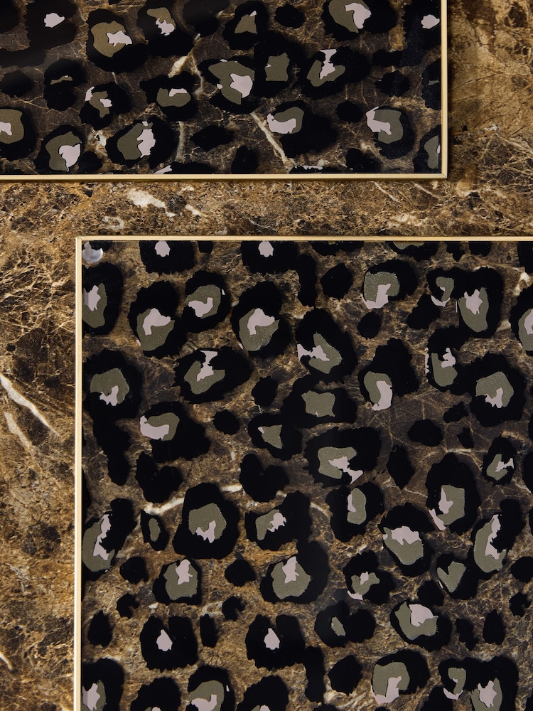 Set of 2 Black Leopard Glass Placemats - Image 3 of 3 Set of 2 Black Leopard Glass Placemats - Image 3 of 3