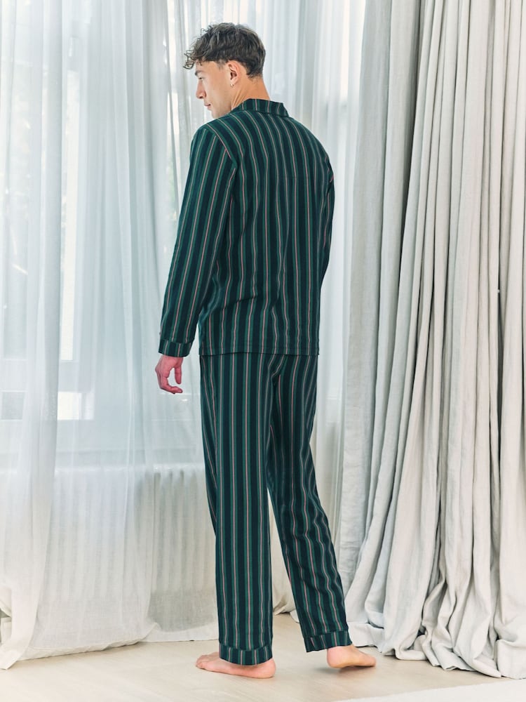 Chelsea Peers Blue Stripe Button Up Long Pyjamas Set - Image 2 of 6 Chelsea Peers Blue Stripe Button Up Long Pyjamas Set - Image 2 of 6