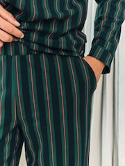Chelsea Peers Blue Stripe Button Up Long Pyjamas Set - Image 5 of 6