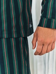 Chelsea Peers Blue Stripe Button Up Long Pyjamas Set - Image 6 of 6