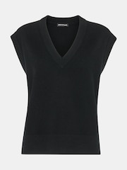 Whistles Black Cashmere V-Neck Tank - Image 5 of 5