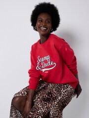 SCAMP & DUDE Red Oversized Varsity Sweatshirt - Image 2 of 5