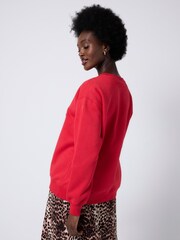 SCAMP & DUDE Red Oversized Varsity Sweatshirt - Image 5 of 5