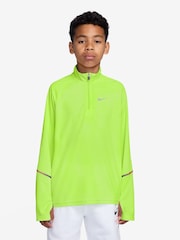 Nike Volt Ice Yellow Dri-Fit Miler Half Zip Top - Image 1 of 3