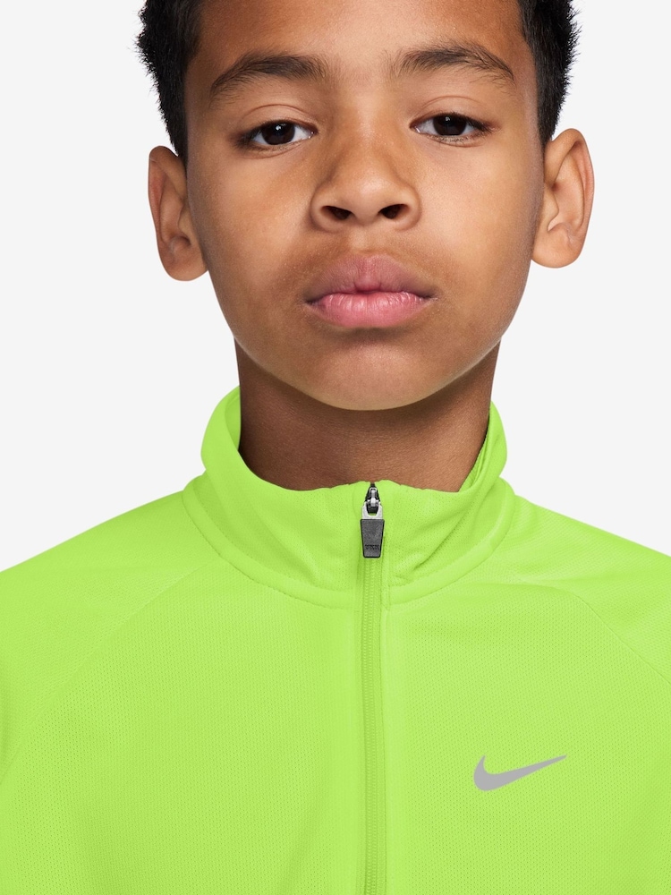 Nike Volt Ice Yellow Dri-Fit Miler Half Zip Top - Image 3 of 3