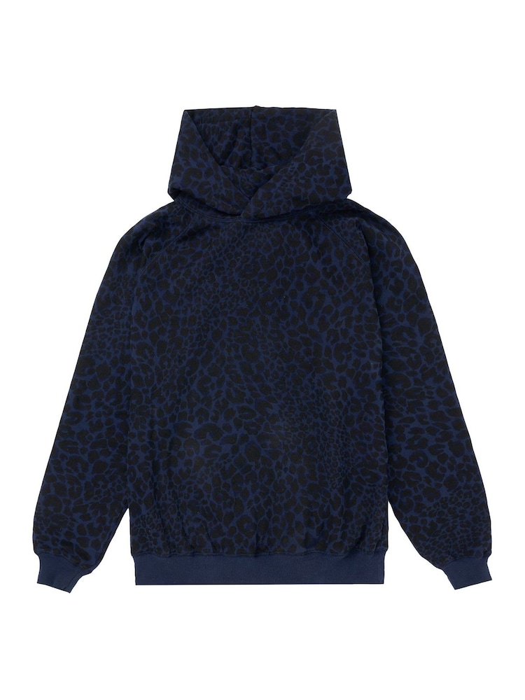 SCAMP & DUDE Blue Kids Hoodie with Leopard And Lightning Bolt - Image 1 of 1 SCAMP & DUDE Blue Kids Hoodie with Leopard And Lightning Bolt - Image 1 of 1
