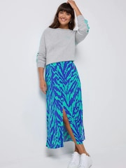 SCAMP & DUDE Blue Button Through Skirt Candy Zebra - Image 3 of 6