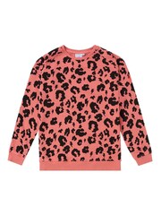 SCAMP & DUDE Orange Kids Classic Sweatshirt Leopard & Lightning Bolt - Image 1 of 1
