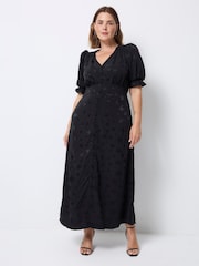 SCAMP & DUDE Black Flute Sleeve Midi Tea Dress Star & Lightning Bolt - Image 1 of 4