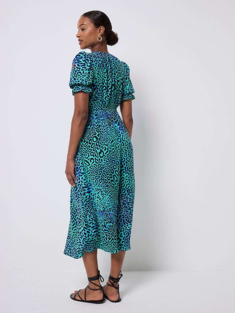 SCAMP & DUDE Flute Sleeve Midi Tea Dress - Imagem 5 de 5