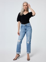 SCAMP & DUDE V Neck Puff Sleeve T-shirt Studded - Bild 3 von 5