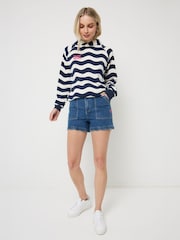 SCAMP & DUDE Blue Wave Stripe Hoodie - Image 2 of 5
