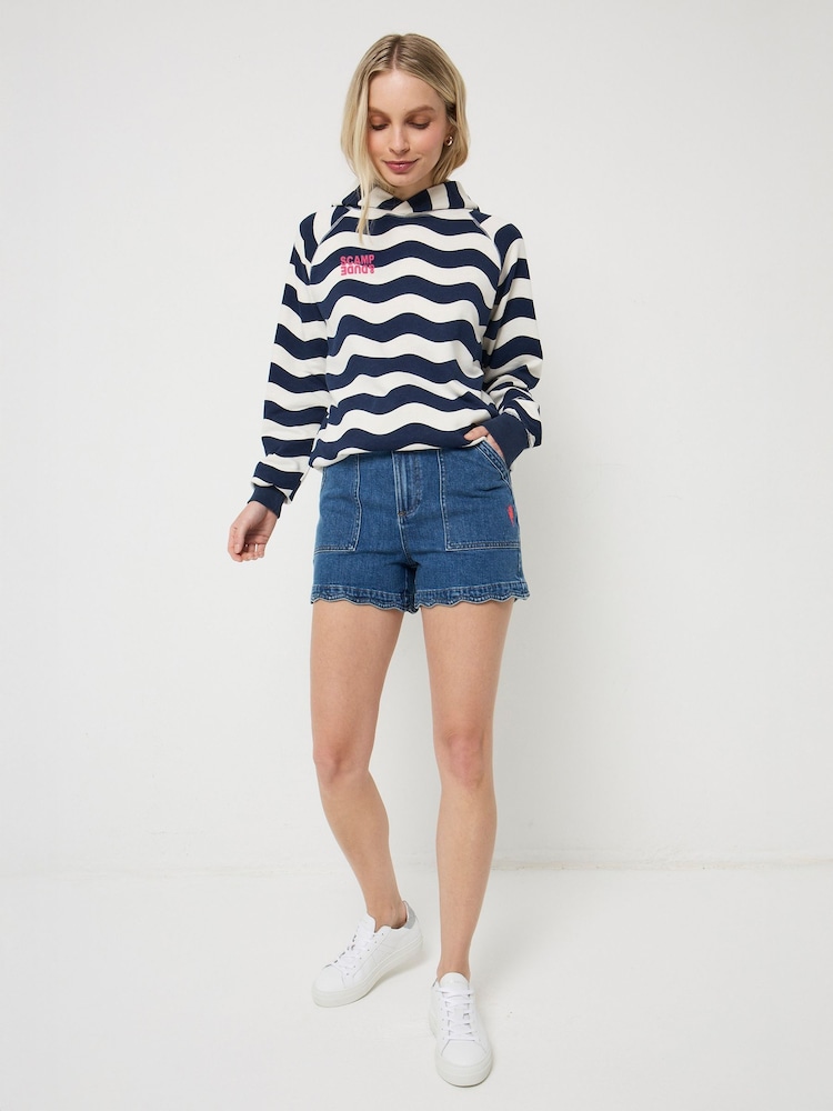 SCAMP & DUDE Blue Wave Stripe Hoodie - Image 2 of 5