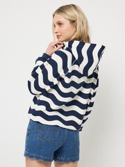 SCAMP & DUDE Blue Wave Stripe Hoodie - Image 5 of 5
