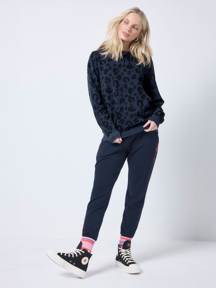SCAMP & DUDE Blue Plain Cosy Joggers - Image 1 of 4