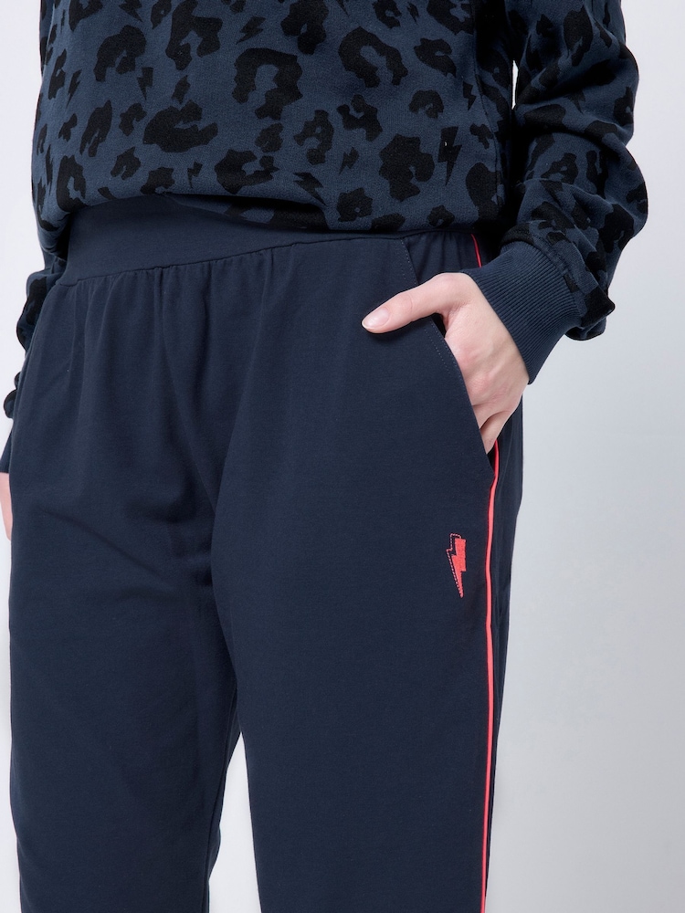 SCAMP & DUDE Blue Plain Cosy Joggers - Image 4 of 4