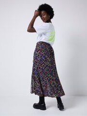 SCAMP & DUDE Grey Split Front Skirt with Leopard & Lightning Bolt - Image 4 of 5
