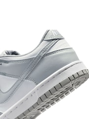 Nike Grey/White Youth Dunk Trainers - Image 6 of 6