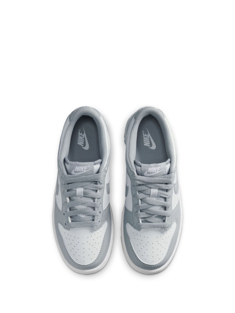 Nike Grey/White Youth Dunk Trainers - Image 8 of 8