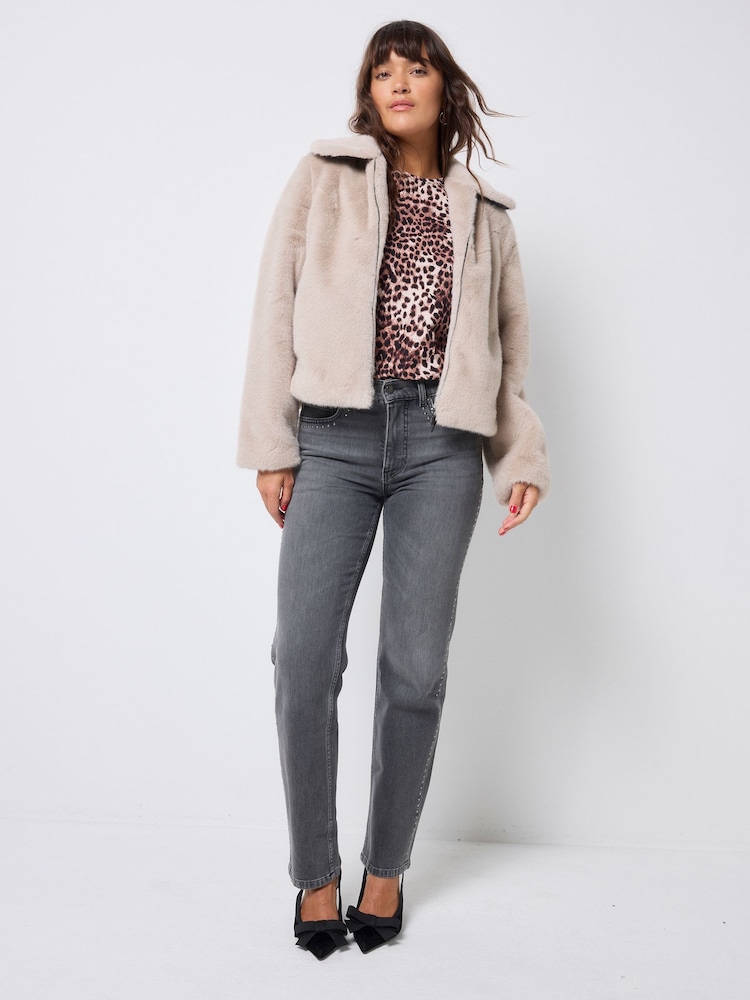 SCAMP & DUDE Cream Faux Fur Jacket - Image 5 of 5