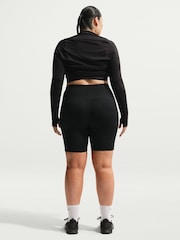Nike Black Curve One High-Waisted 8" Biker Shorts with Pockets - Image 2 of 6