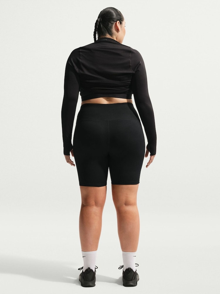 Nike Black Curve One High-Waisted 8" Biker Shorts with Pockets - Image 2 of 6