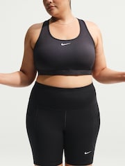 Nike Black Curve One High-Waisted 8" Biker Shorts with Pockets - Image 3 of 6