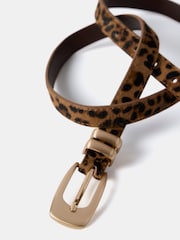 Mint Velvet Brown Leopard Textured Leather Belt - Image 6 of 6