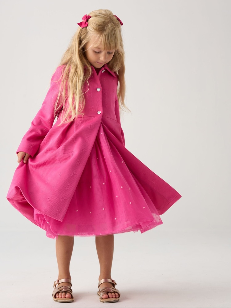 Miss Pink Jacquard Bows Jacket and Sequin Dress Set - Image 2 of 6 Miss Pink Jacquard Bows Jacket and Sequin Dress Set - Image 2 of 6