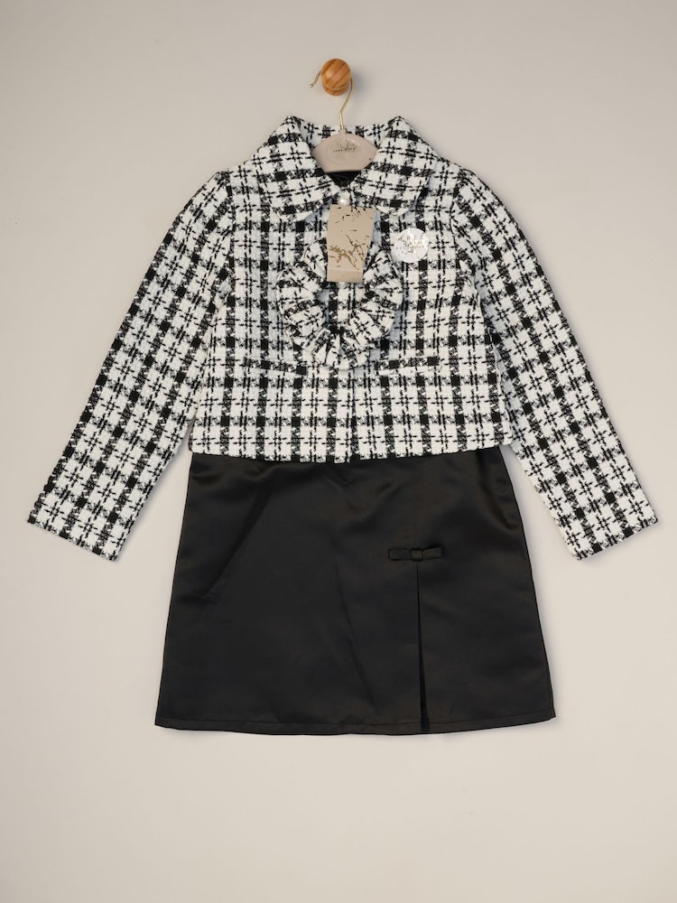 Miss Tweed Black Jacket Scrunchie and Satin Dress Set - Image 6 of 6 Miss Tweed Black Jacket Scrunchie and Satin Dress Set - Image 6 of 6