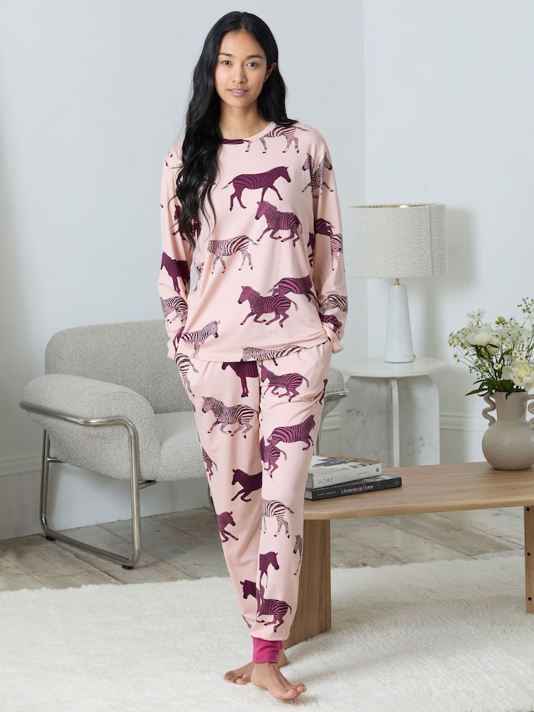 Chelsea Peers Zebra Print Short Pyjamas Set - Imagen 1 de 6