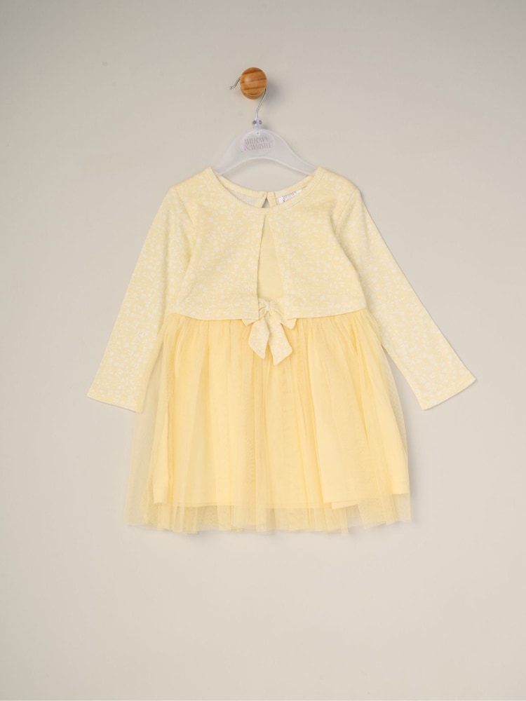 Amarelo - Miss Mock Cardigan Dress For Baby - Imagem 1 de 2