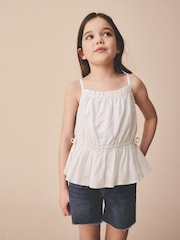 White Strappy Peplum Blouse (3-16yrs) - Image 1 of 7