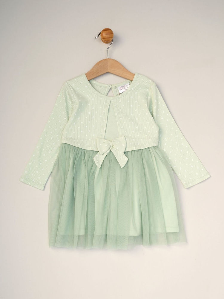 Verde - Miss Mock Cardigan Dress For Baby - Imagem 1 de 2