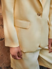 Yellow Crinkle Fabric Single Breasted Blazer - Image 4 of 7