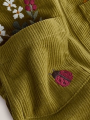 Green Green Floral Print Corduroy Dungarees Blouse and Tights Set (3mths-7yrs) - Image 7 of 9