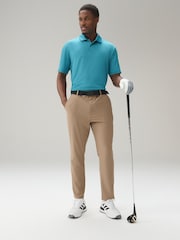 Teal Blue Active Golf Mesh Training Polo Shirt - Image 3 of 7