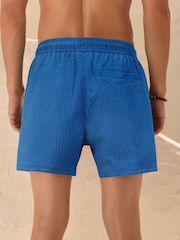 Bright Blue Textured 5 Inch Swim Shorts - Image 5 of 10