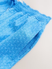 Bright Blue Textured 5 Inch Swim Shorts - Image 8 of 10