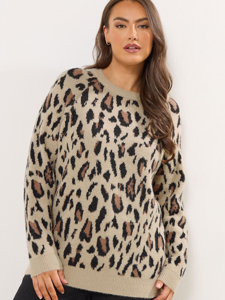 Yours Curve Natural Feather Yarn Animal Jumper - Image 1 of 5
