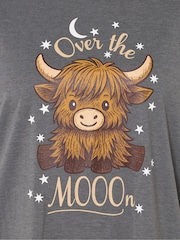 Yours Curve Grey Highland Cow Sleeptee Nightdress - Image 5 of 5