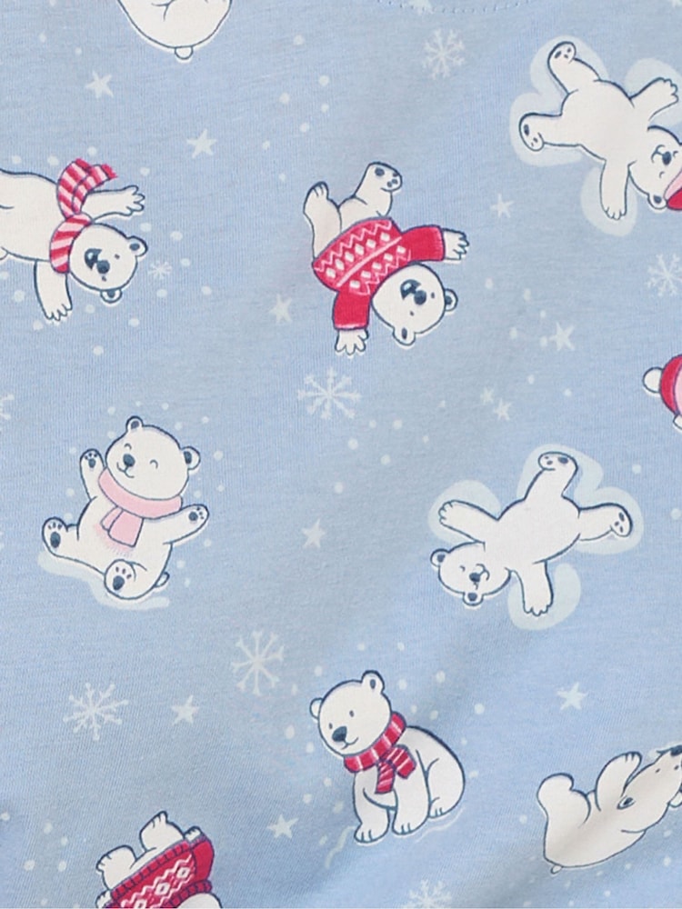 Yours Curve Blue Polar Bears Dipped Back Nightdress - Image 5 of 5 Yours Curve Blue Polar Bears Dipped Back Nightdress - Image 5 of 5