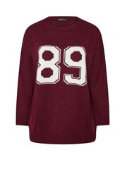 Yours Curve Red Varsity Slogan Jumper - Image 4 of 4