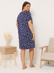 Yours Curve Blue Sweets Placket Nightdress - Image 3 of 5